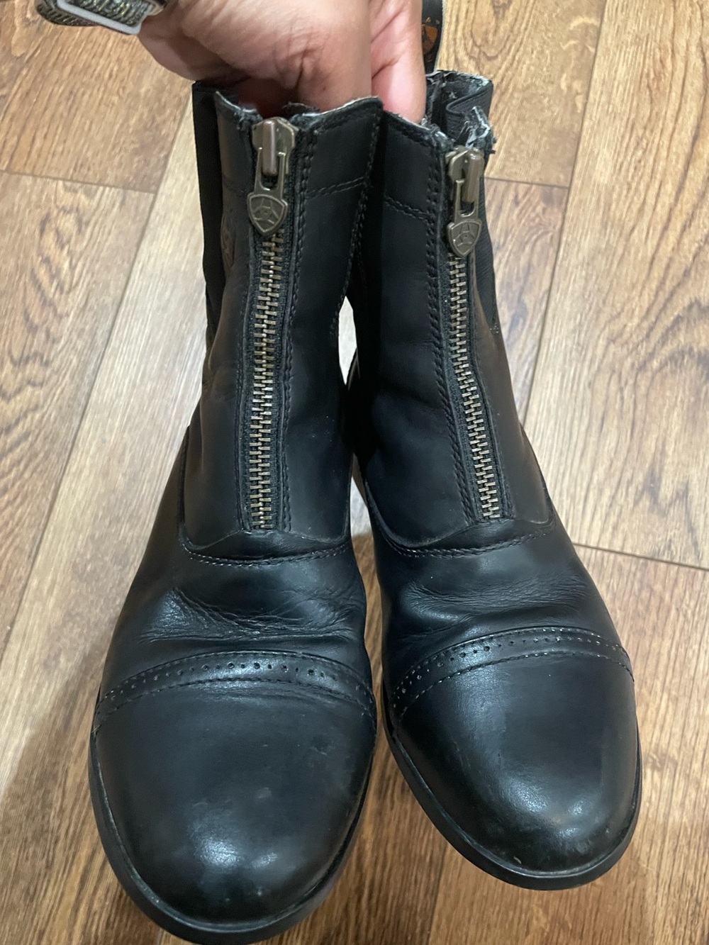Ariat Heritage Zip Front Black Leather Paddock Ankle Riding Boots